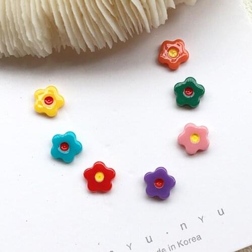 5pcs/Pack Length 8x8mm Beads Acrylic Flowers Lovely Suitable for Earrings Necklace DIY Accessories Beads