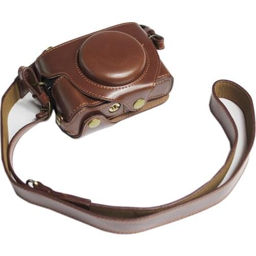 PU Leather Camera Case cover For Canon G5X ii G5XII G5XM2 G5X Mark II slr bag protector shell With Bottom Battery Opening