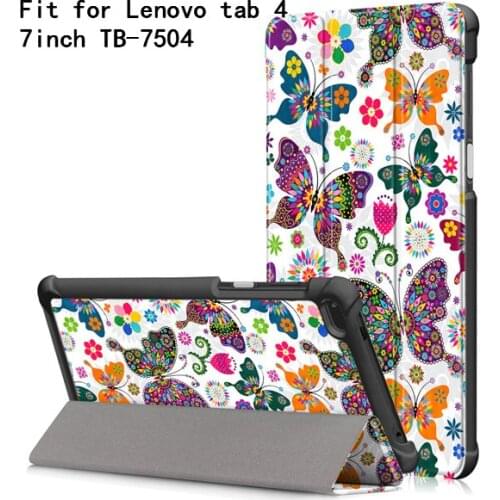 Printed cover case for Lenovo Tab4 Tab 4 7 inch TB-7504 TB-7504F TB-Lenovo Tab 7 TB-7504X(2017) Smart Cover+gift