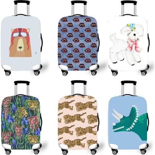 Elastic Luggage Protective Cover Case For Suitcase Protective Cover Trolley Cases Covers 3D Travel Accessories Leopard Pattern T