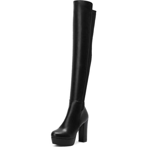 Hot Sale 2021 Winter Womens New Elastic Boots Leather Over The Knee High Boots Pointed Toe High Heel Fashion Party Campus