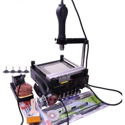 Gordak 863 3 in 1 Digita Hot Air Heat Gun BGA Rework Solder Station + Electric Soldering iron + IR Infrared Preheating Station