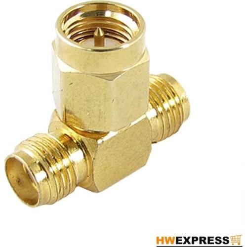 HWEXPRESS Wholesale 5 PCS SMA Male to Two SMA Female Triple T RF Adapter Connector 3 Way Splitter New