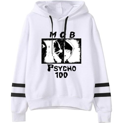 Hot Cartoon Mob Psycho 100 Hoodies Men Funny Japanese Anime Streetwear Harajuku Graphic Sweatshirts Unisex Tops Male