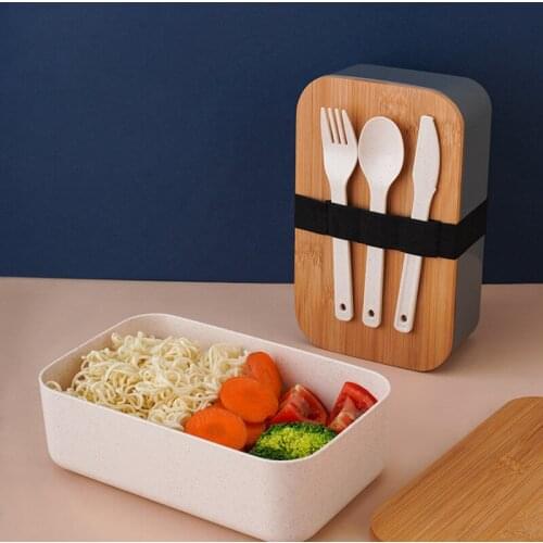 Bento Box Wooden Japanese Lunch Box Kit Lunch Box Meal Prep Containers with Utensils, Bento Boxes for Adults Kids