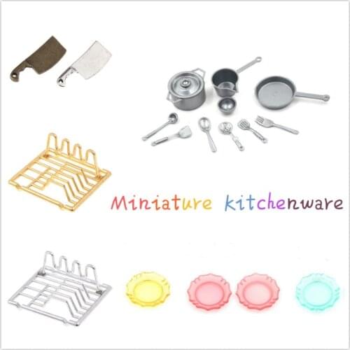Mini dish Shelves Kitchen things toy match for forest animal family collectible Gift 1:12 doll house miniature