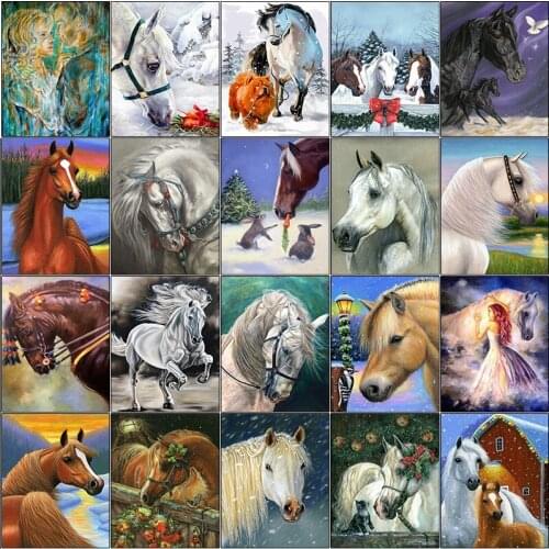Cuadros embroidery full square Cross stitch dirll drawing 5d diamond painting kit set Horse unicorn animal cartoon color complet