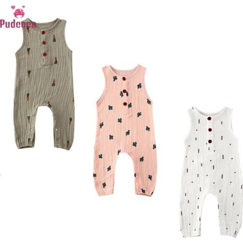 New 0-24M Summer Baby Girl Clothes Girls Cactus Print Romper Toddler Jumpsuit Kid Soft Outfits Kids Clothing