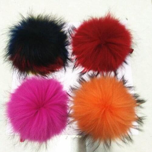 New winter fluffy fur pom pom Nature real raccoon fur pompom Fur balls for knitted beanie cap hat shoes bags keyring accessories