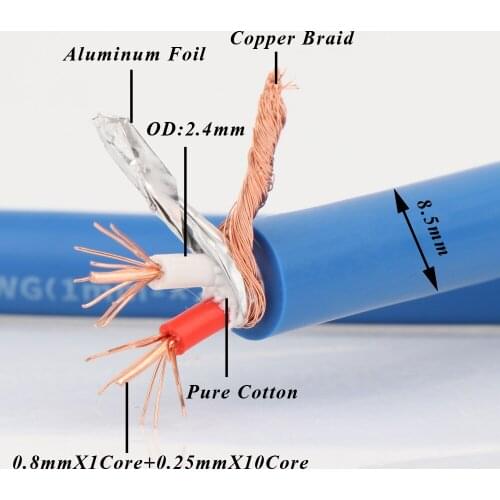 Monosaudio Hi-end 5N OFC Signal Cable Multplex Interconnect cable Isolation Hifi Audio Bulk cable for DIY Extension Cable