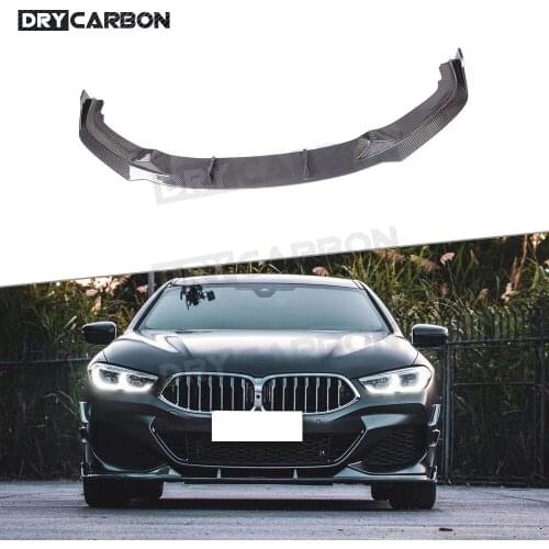 For BMW 8 Series 840i G14 G15 G16 2019 2020 Dry Carbon Fiber Front Bumper Lip Shovel Spoiler Car Styling