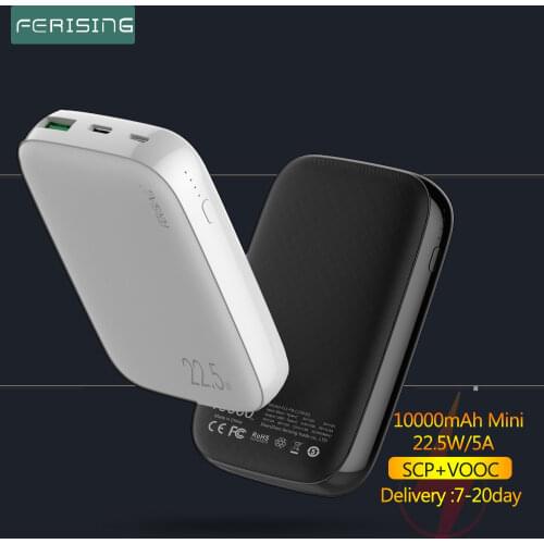 FERISING 10000mAh Mini Power Bank PD QC 3.0 VOOC 22.5W Super Fast Charger Portable Charger Pover bank for Oneplus Xiaomi huawei