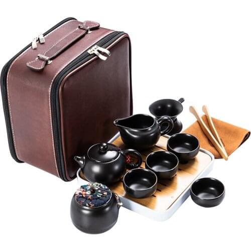 Portable travel tea set Home Kung Fu Outdoor Travel One pot of four tea pots