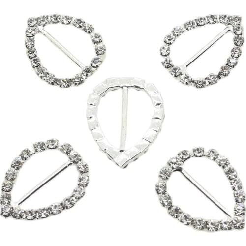 Direct Sales 10pcs/lot25*20MM Rhinestone Pole Buckle Clothing Sewing Accessories DIY Holiday Decoration Materials