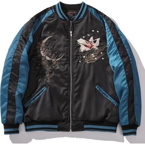 Luxury Flower Fox Embroiderey Cotton Jackets Winter New Men Clothing Smooth Yokosuka Trendy Hit Casual Loose Outerwear