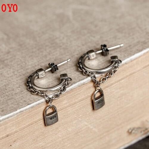 International standard genuine s925 sterling silver unique/creative tassel small chain earrings