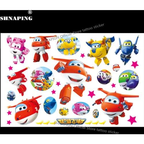 SHNAPIGN Shuttle Rocket Man Child Temporary Tattoo Body Art Flash Tattoo Stickers 17*10cm Waterproof Car Styling Henna Sticker