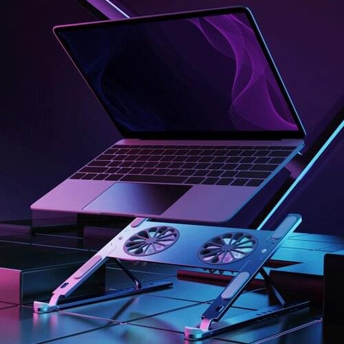 Foldable Laptop tablet Stand With Cooling Fan Heat Dissipation For Desktop MacBook Air Pro Stand Notebook Holder HP DELL Cooler