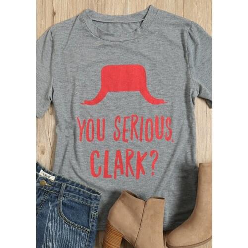 Skuggnas You Serious Clark O-Neck T-Shirt red graphic women fashion tees 90s Harajuku Casual grunge tshirt aesthetic tumblr tops