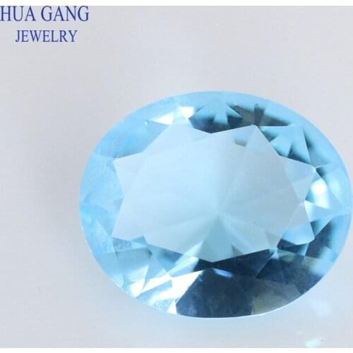 2x3~15x20mm Light Seablue Color Oval Shape Loose Glass Beads Synthetic Gems For Jewelry Wholesale Free Shipping