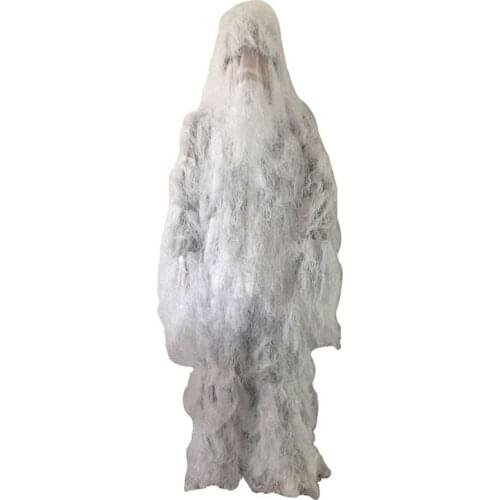 Tactical Hunting Clothes Ghillie Suit Military Army Camouflage Birding Snow White Hiding Concealment Suit Sniper Outdoor Shoot