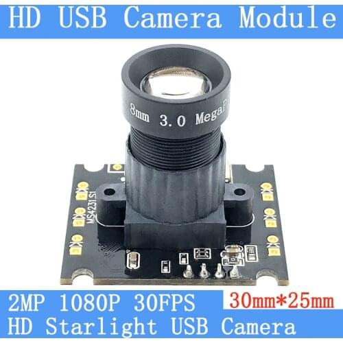 1080P Full HD MJPEG 30FPS UVC USB Surveillance camera module starlight night vision wide dynamic Webcam 2MP support audio Linux
