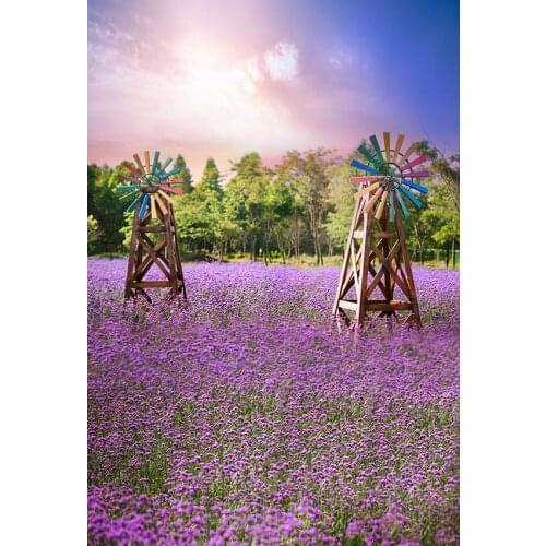 Lavender field outdoor kid photo background vinyl Spring wedding photography backdrops for photo Studio props fotografia CM-7251