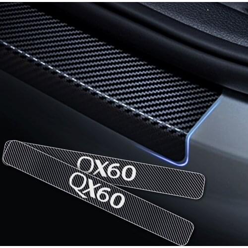 Car Door Sill Protector Scuff For Infiniti QX60 4D Carbon Fiber Vinyl Sticker Door Sill Guard Interior Car Accessories