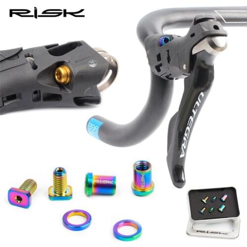 RISK Titanium Alloy Road Shifter Lever Fixing Screw Gear Shift Clamp Ring Fixed Bolt Hand Change Head Fixing Nut R8000 Kit