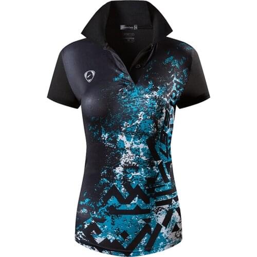 Jeansian Womens Casual Designer Short Sleeve T-Shirt Tee Shirts Tshirt Golf Tennis Badminton SWT284 Black