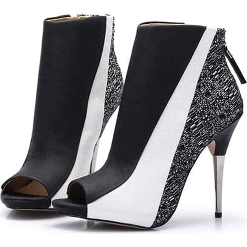 New arrrived Free Shipping Stiletto High Heels Peep toe Ankle Boots/Fashion Zip Planting High quality Autumnwomen Booties
