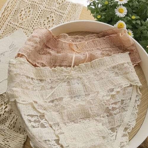 Beauty Flower lace Seamless Panties women Summer sexy Hollow out Mid-rise briefs lingerie women Panties NAL32023