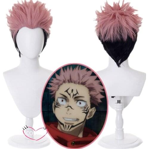 Hot Anime Cosplay Jujutsu Kaisen Cosplay Yuji Itadori Wig Jujutsu Kaisen Ryomensukuna Costume Wig cosplay Halloween Hair Unisex