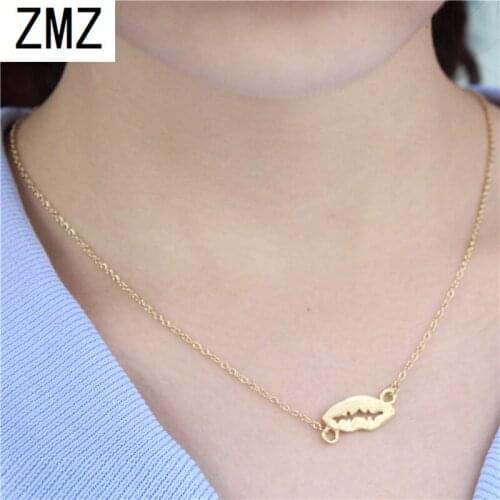 ZMZ 30pcs/lot 2018 Europe/US fashion kiss lips pendant lovely creative necklace gift for mom/girlfriend party outdoor jewelry