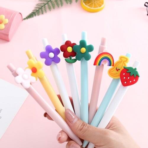 Ellen Brook 1 PCS Cute Cartoon Gel Pen Kawaii Stationery Office School Supply Sweet Girl Colored Colored Cartoon Push Lovely