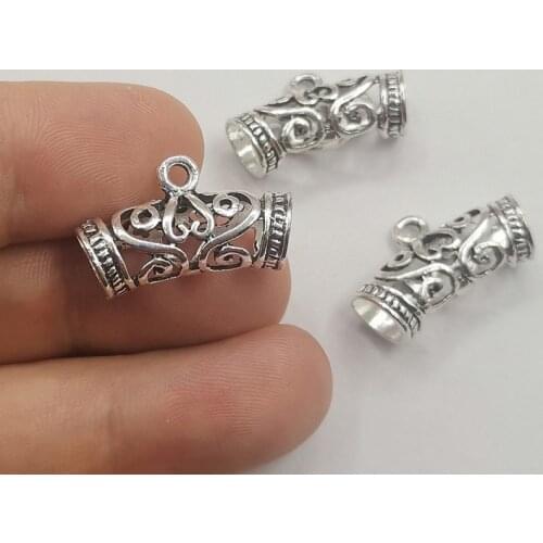 10pcs 10x10x25mm African Hair Braid Tube Metal Hollow Hair Dread Bead Dreadlock Cuffs Jewelry Decoration Accessories