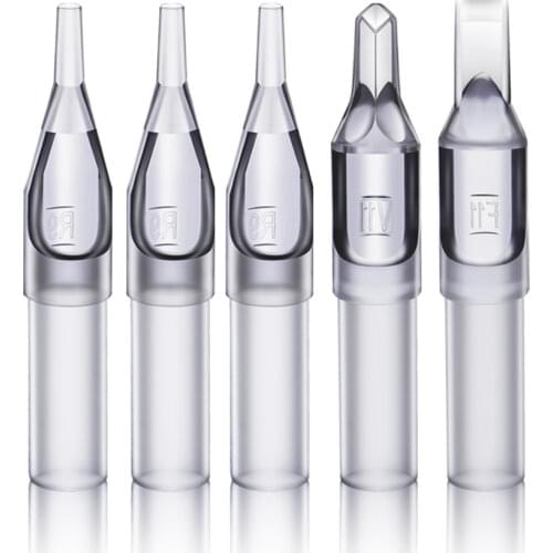 100pcs Disposable Gray Plastic Tattoo Tips 3/5/7/9/11/14DT Size Tattoo Tips for Tattoo Needles Sterilize Tips