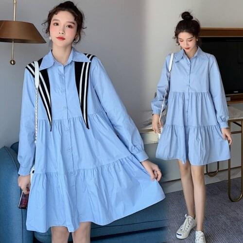 1595# Maternity Clothes Plus Size A Line Nursing Dress Spring Autumn Breastfeeding Dress