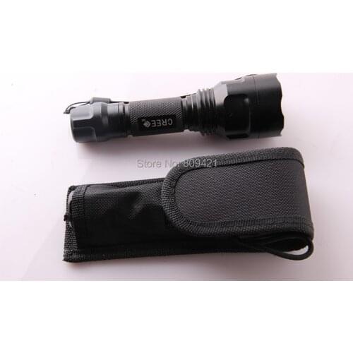 300pcs/lot Torch Soft Nylon Pouch Holster w/ Tight Closure 17cm for Flashlight C8 & large flashlight with 160x 45mm