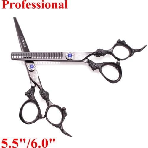 5.5 6.0 Professional Hair Scissors Barber Thinning Hairdressing Scissors Cutting Hair Shears 440C Scissors Big Dragon 9004