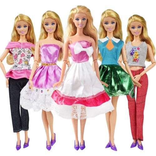 5 Pcs/lot Hot doll Princess Dress Suit High Quality Manual Homemade Dress Doll Clothes Girl Toys For 12 Inch Doll Accessories