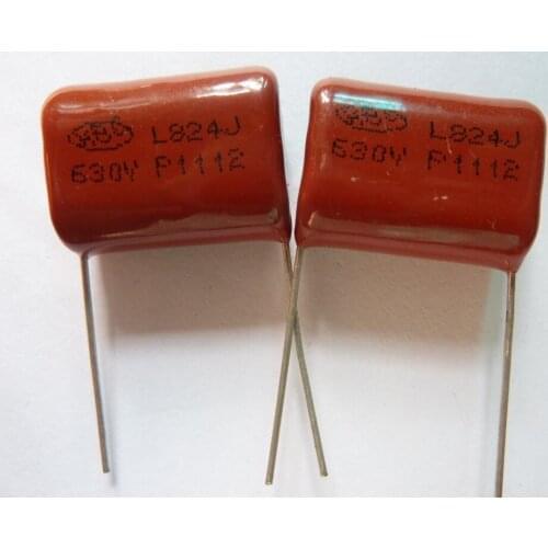 50pcs CBB 824 630V 824J CBB21 0.82uF 820nF P22 Metallized Polypropylene Film Capacitor