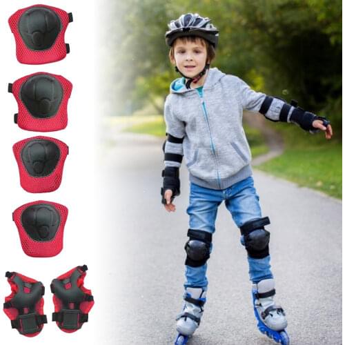 6Pcs/set Protective Gear Set Kids Skating Knee Pads Elbow Pad Wrist Hand Protector Child Cycling Safety Protective Guards