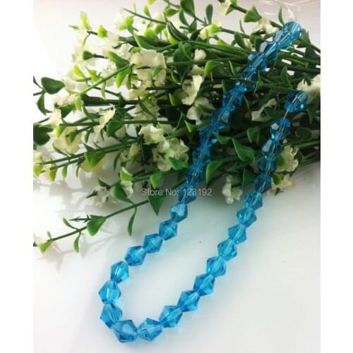 Free Shipping 6mm Lake Blue Color Crystal Bicone Beads, Crystal Beads Accessories