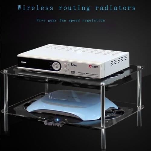 120mm USB DC 5V mute adjustable speed fan wireless router bracket broadband cat TV set-top box support acrylic routing radiator