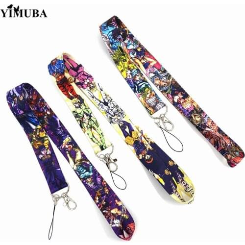 Cartoon Anime Jojos Bizarre Adventure Lanyards Keychain Personality Classic Figure Ribbon Hang Rope Phone Straps Key Ring Holder