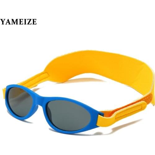 YAMEIZE Kids Sunglasses Polarized With Headband Boys Girls Flexible Sun Glasses TR90 Sun Protection Eyewear Baby UV400 Glasses