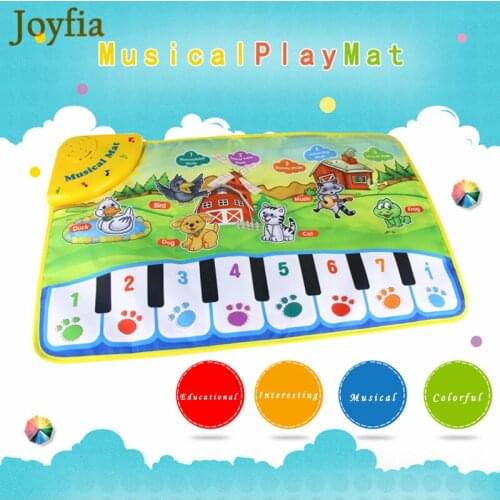 60x37CM Baby Musical Carpet Kids Play Mat Girls Boys Cute Animal Musical Play Mat Electronic Educational Toys for Children