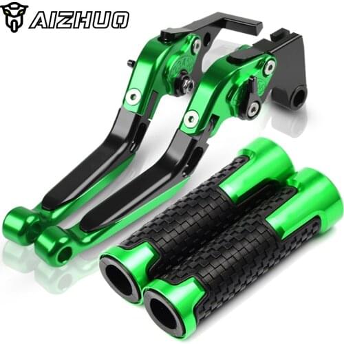 For KAWASAKI EX250R EX 250R EX 250 R 2008-2012 2011 2010 2009 Motorcycle Folding Extendable Brake Clutch Levers+Hand Grips