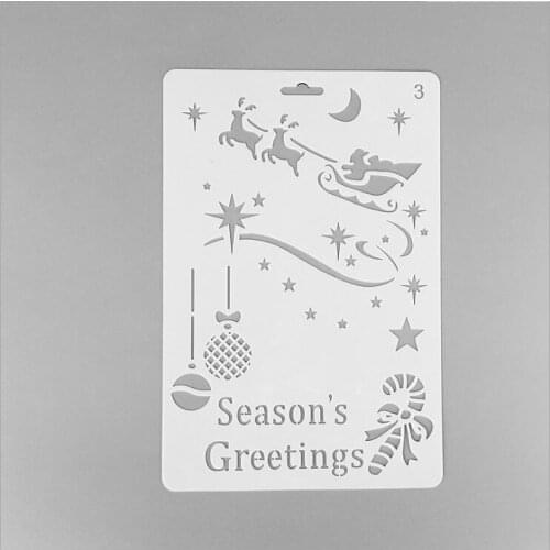ENO Greeting Seasons Greetings Template Stencil DIY Christmas Painting Stencil Scrapbooking,Card Making Supplies